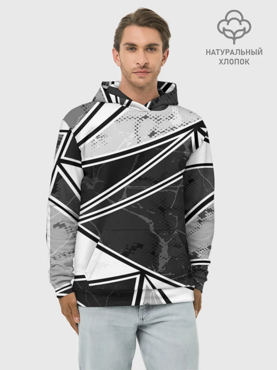 Худи мужской база хлопок / Спортивная геометрия