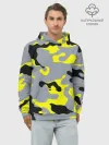 Худи мужской база хлопок / Yellow camouflage