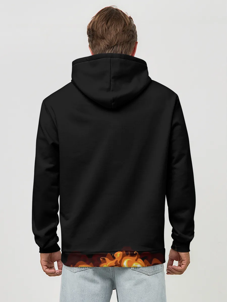 Худи мужской база хлопок / В пламени