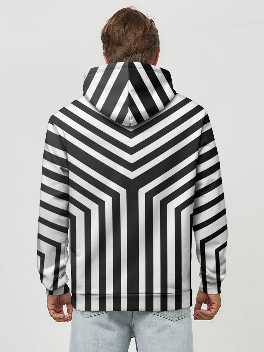 Худи мужской база хлопок / Кибер Зебра