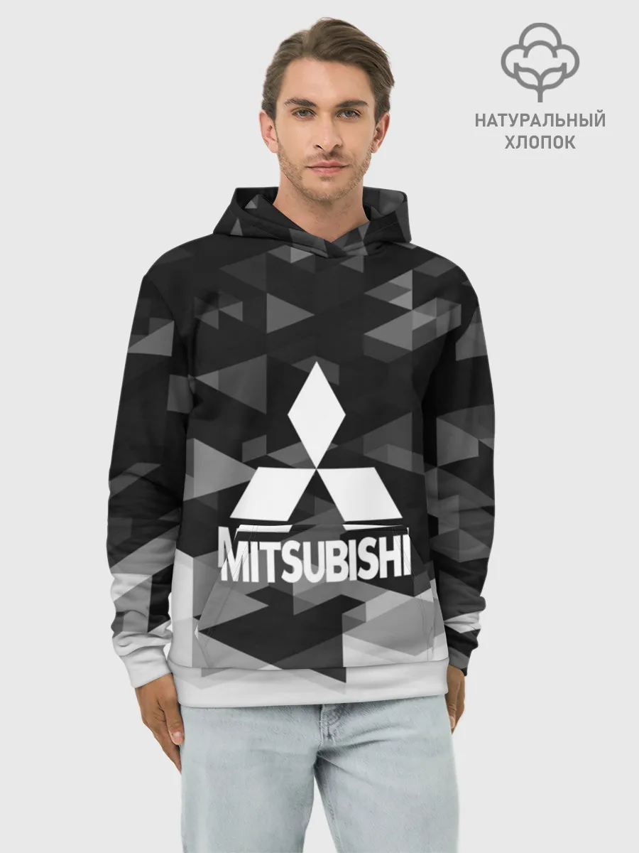 Худи мужской база хлопок / Mitsubishi sport geometry