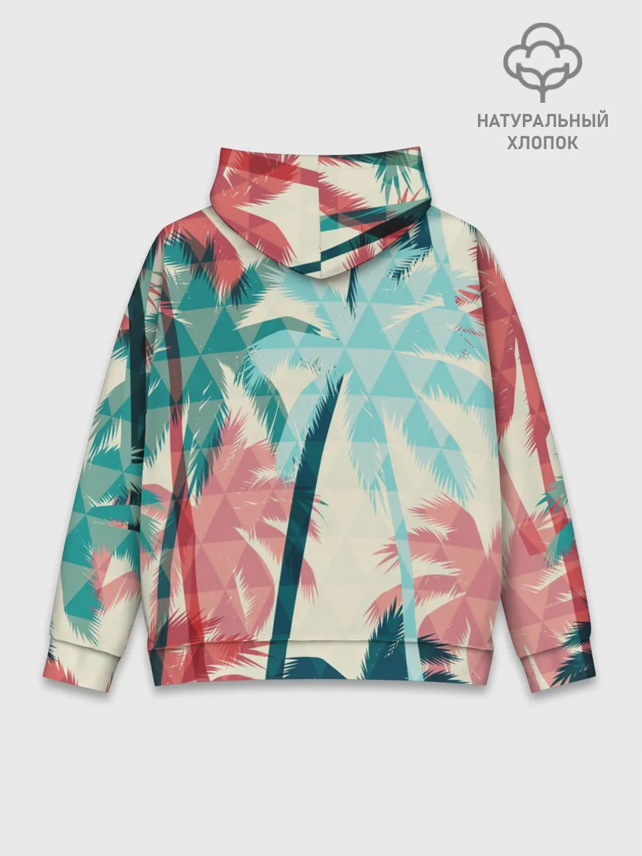 Худи мужской база хлопок / Абстракция Пальмы Текстура