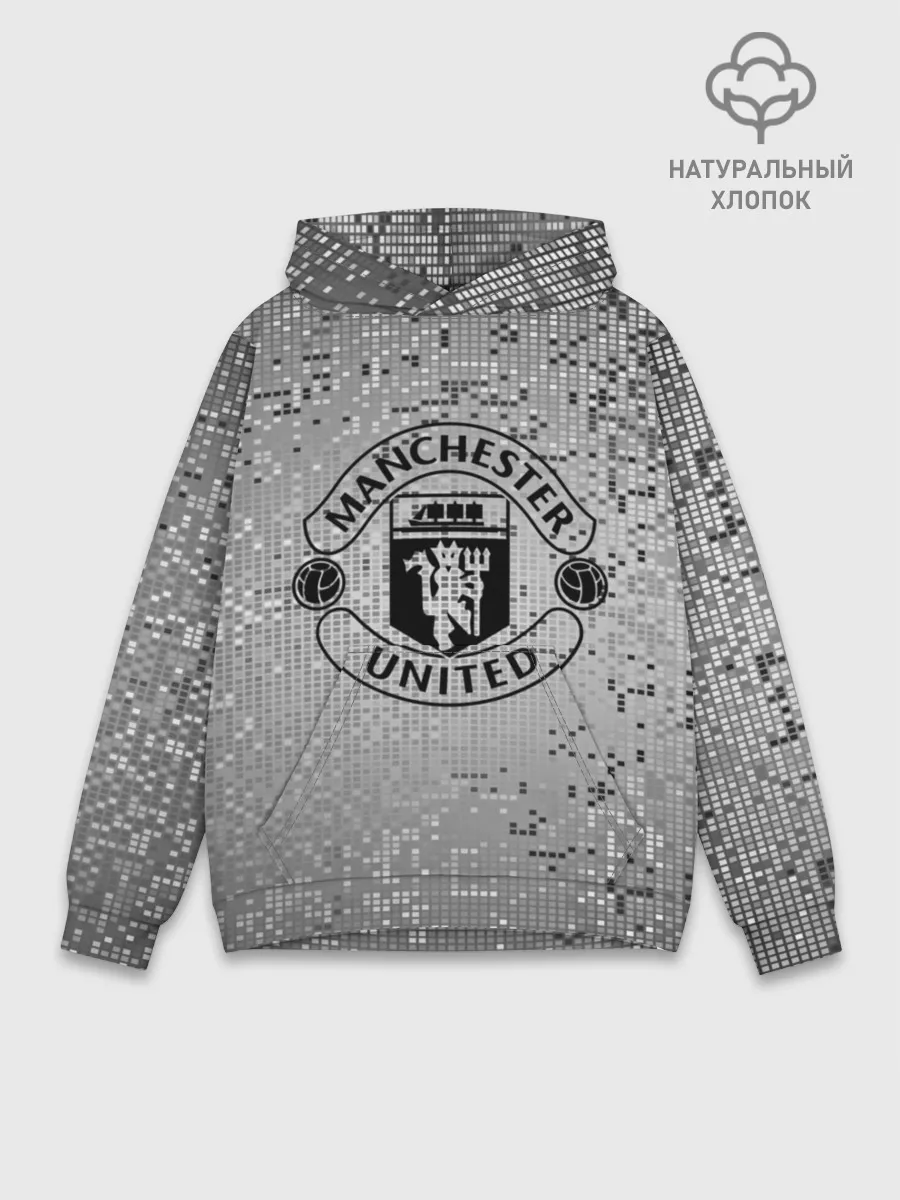 Худи мужской база хлопок / Манчестер Юнайтед Pixels