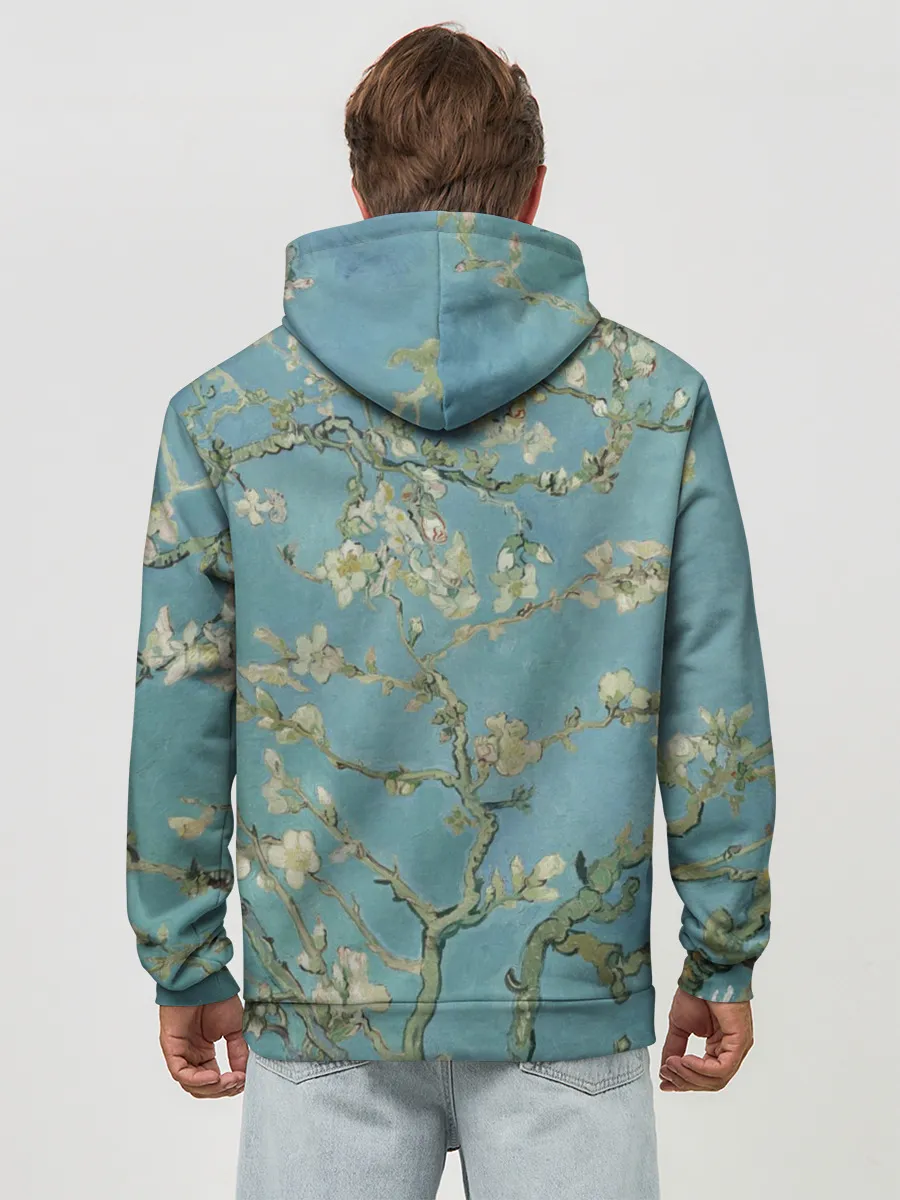 Худи мужской база хлопок / Ван Гог Цветущие ветки миндаля