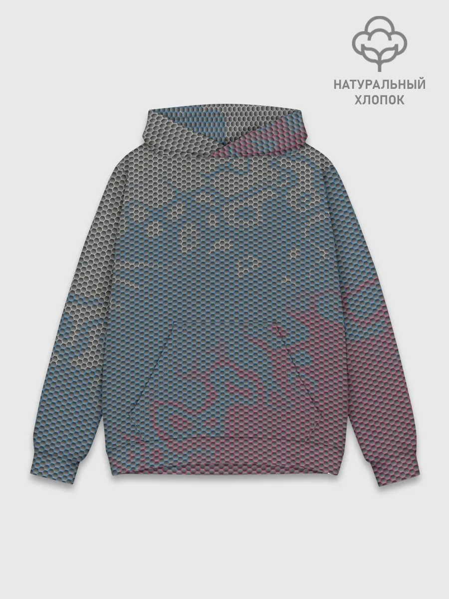 Худи мужской база хлопок / Hexagon Триколор