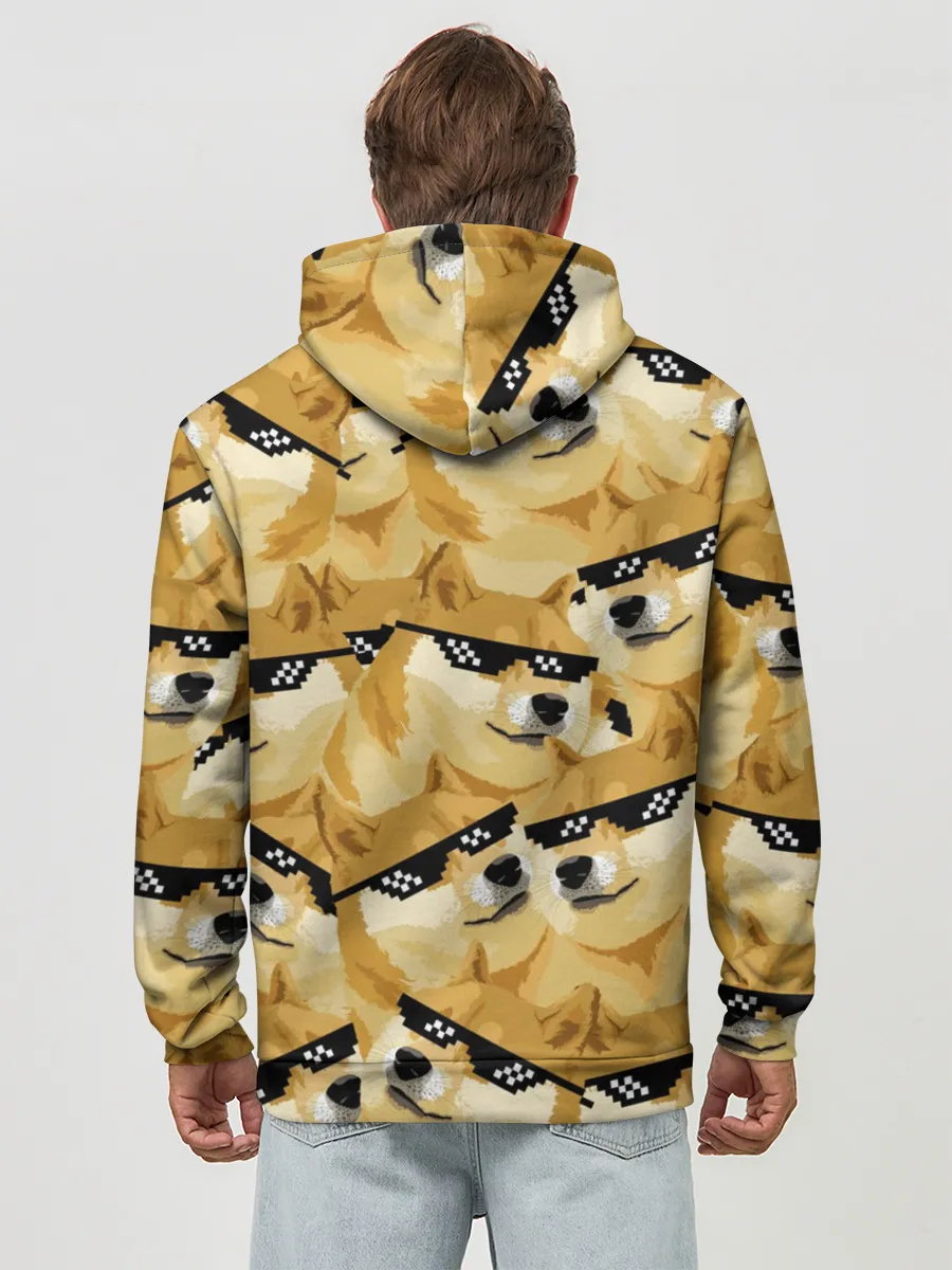 Худи мужской база хлопок / Doge мем в deal with it очках