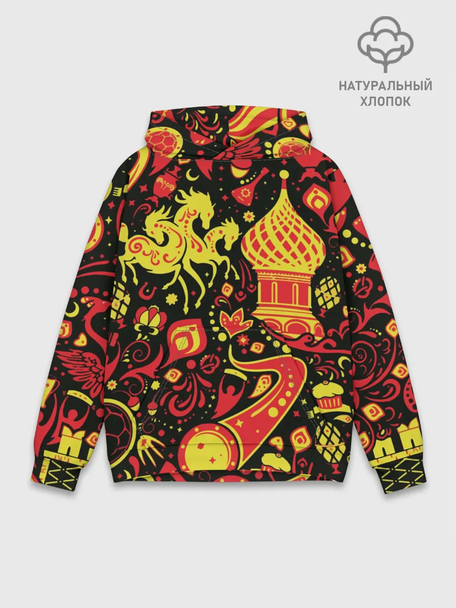 Худи мужской база хлопок / Орнамент - Россия