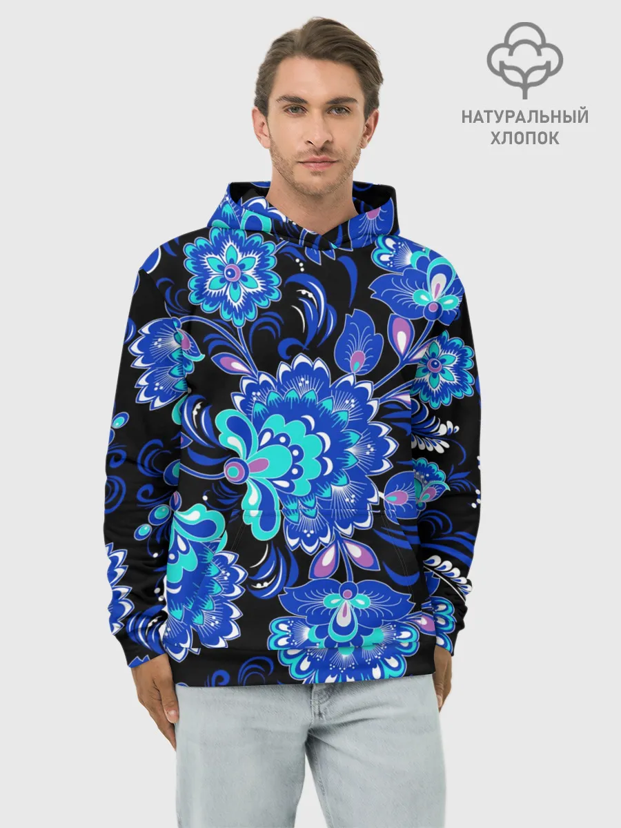 Худи мужской база хлопок / Хохлома