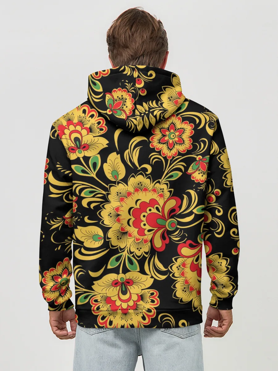 Худи мужской база хлопок / Хохлома