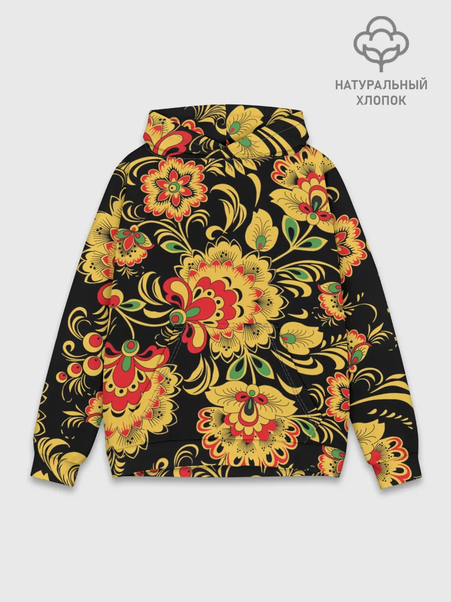 Худи мужской база хлопок / Хохлома