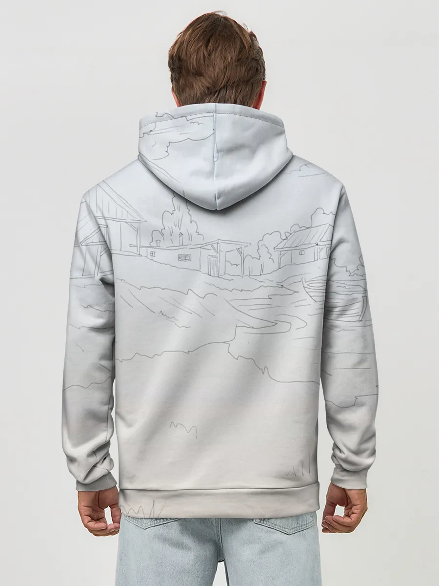 Худи мужской база хлопок / Парень с контроллером