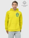 Худи мужской база хлопок / Швеция домашняя форма ЧМ 2018