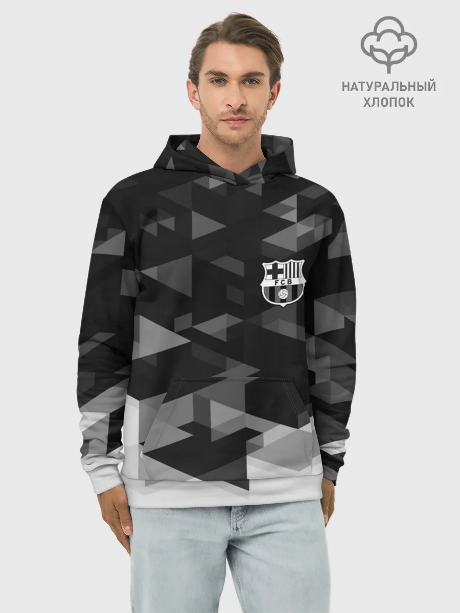 Худи мужской база хлопок / Barcelona Geometry Sport
