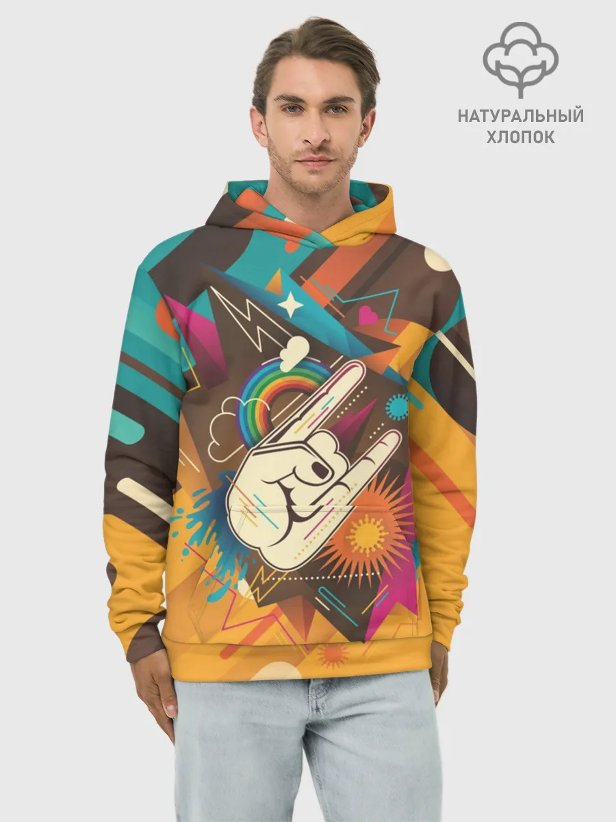 Худи мужской база хлопок / Распальцовка music