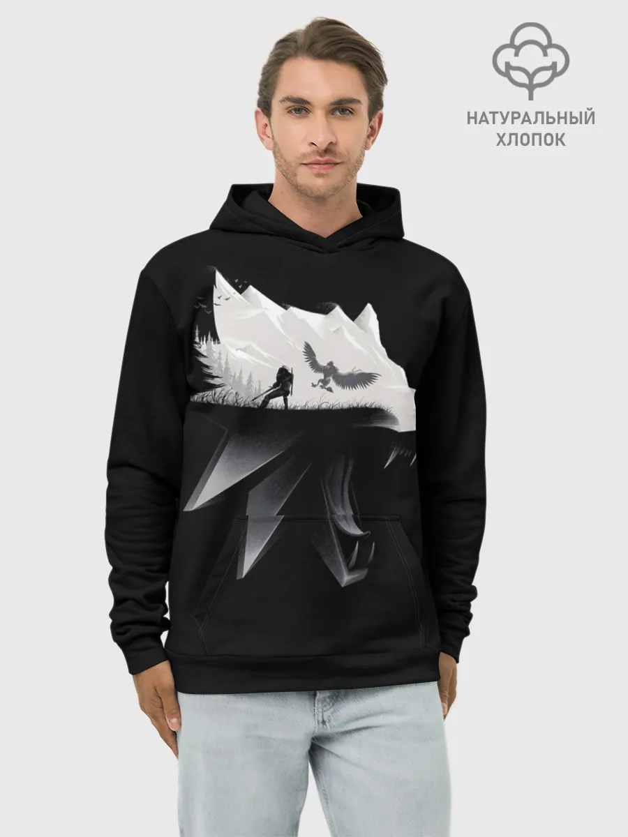 Худи мужской база хлопок / Волк