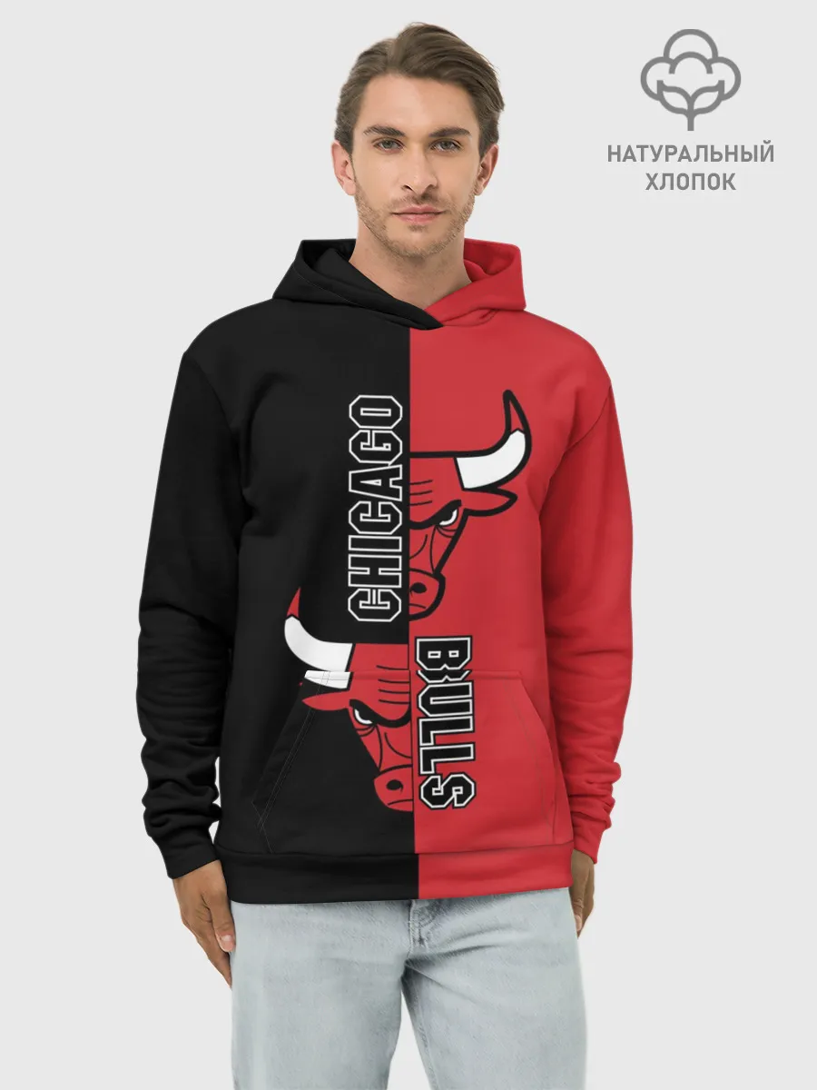 Худи мужской база хлопок / Чикаго Буллз