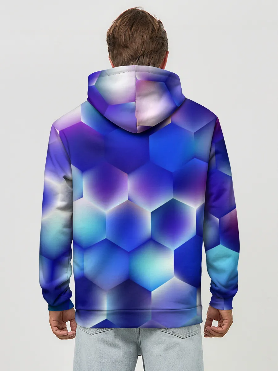 Худи мужской база хлопок / Синяя чешуя змеи