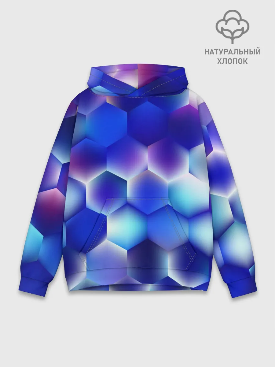 Худи мужской база хлопок / Синяя чешуя змеи