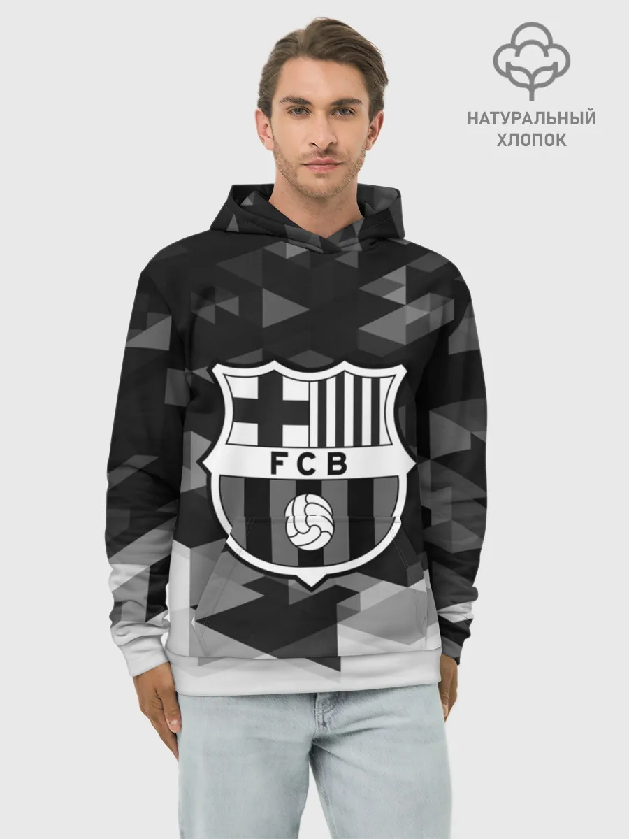 Худи мужской база хлопок / FC Barcelona sport geometry