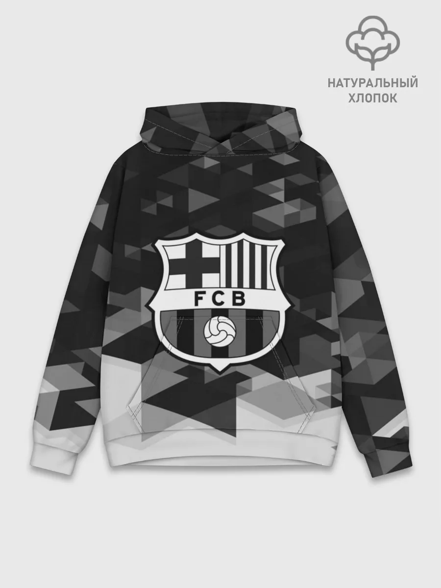 Худи мужской база хлопок / FC Barcelona sport geometry