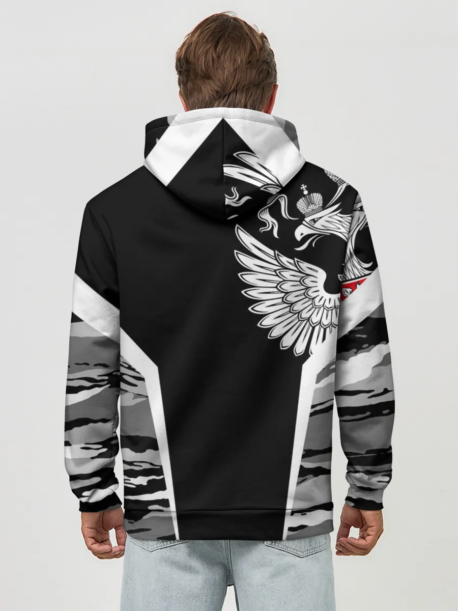 Худи мужской база хлопок / Камуфляж Россия