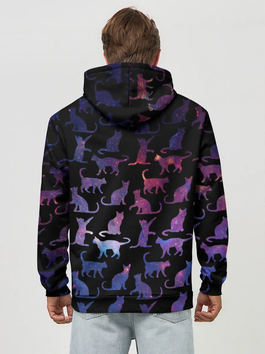 Худи мужской база хлопок / Космические Коты