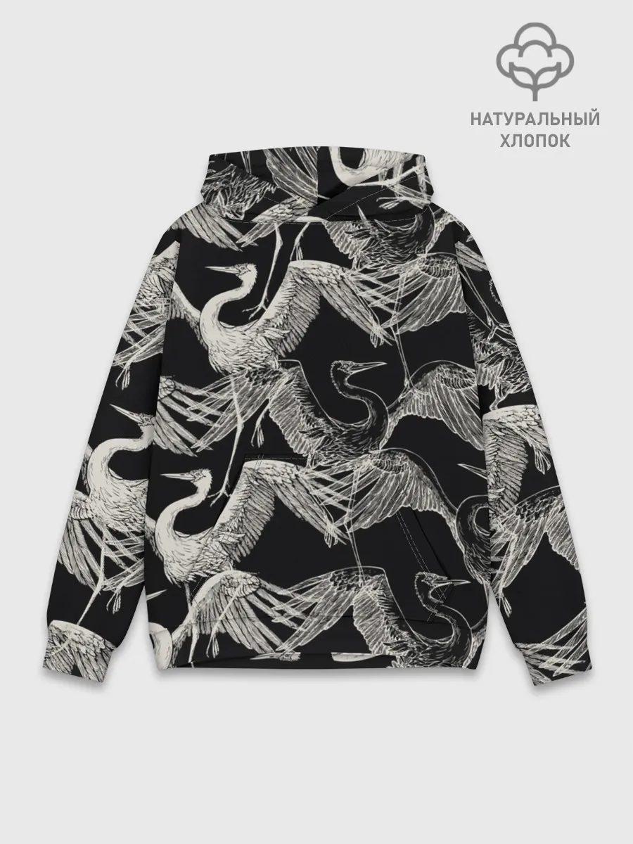 Худи мужской база хлопок / Белые Птицы