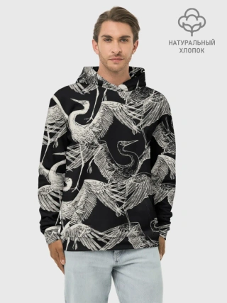 Худи мужской база хлопок / Белые Птицы