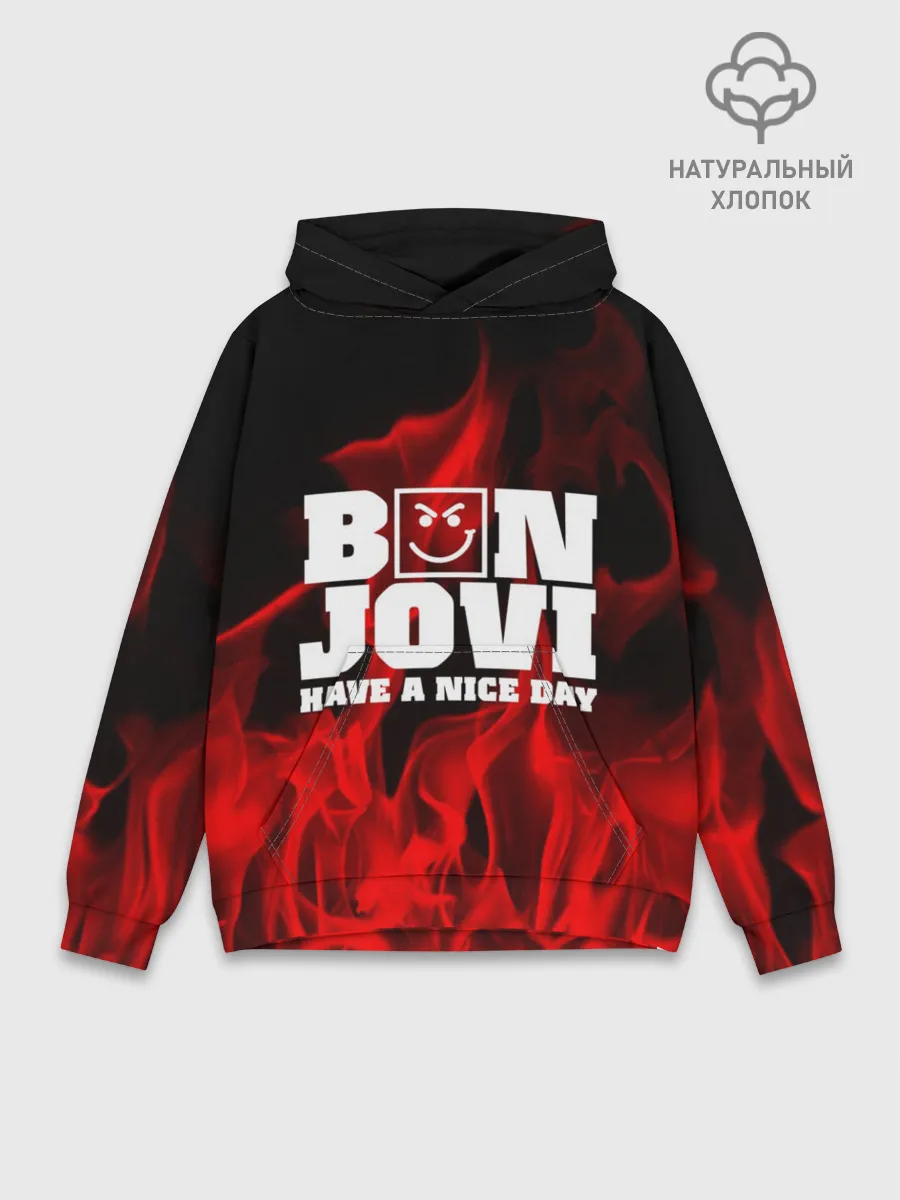 Худи мужской база хлопок / BON JOVI