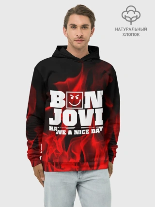 Худи мужской база хлопок / BON JOVI