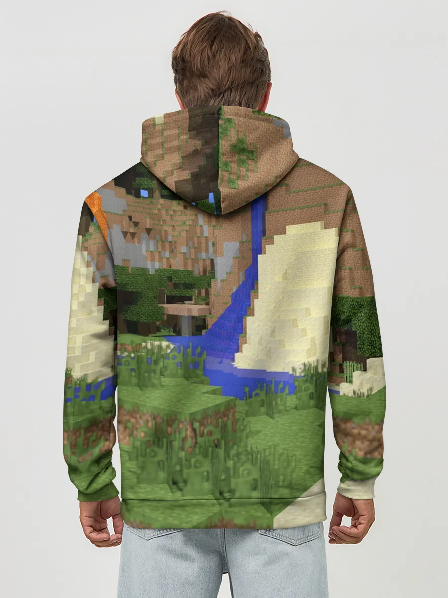 Худи мужской база хлопок / Стив и эндермен.