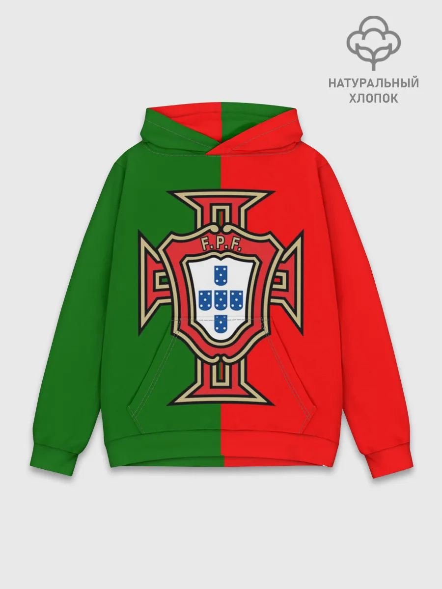 Худи мужской база хлопок / Сборная Португалии флаг