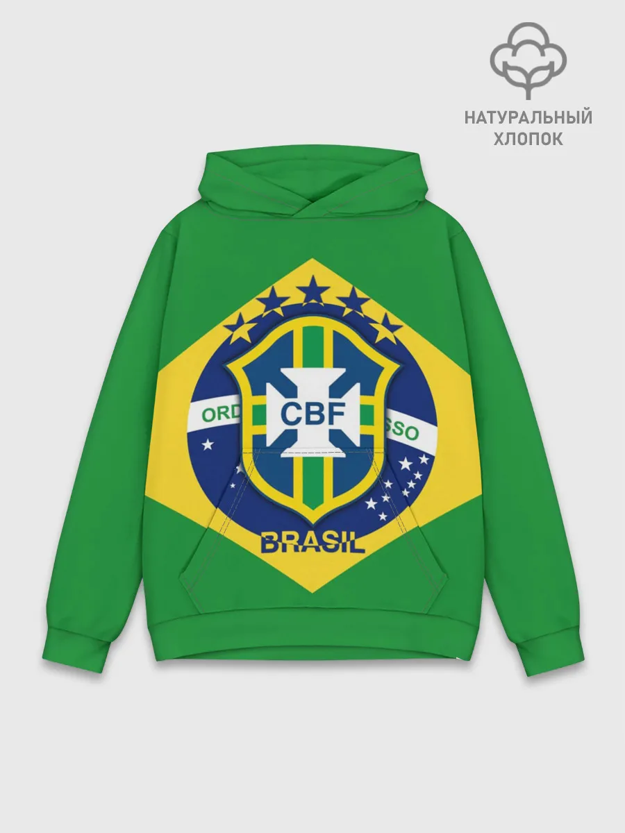 Худи мужской база хлопок / Сборная Бразилии флаг