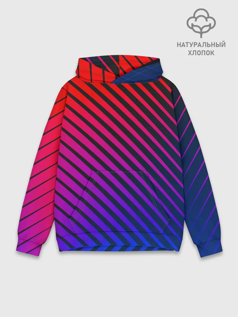 Худи мужской база хлопок / Градиентные линии