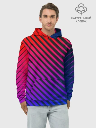 Худи мужской база хлопок / Градиентные линии