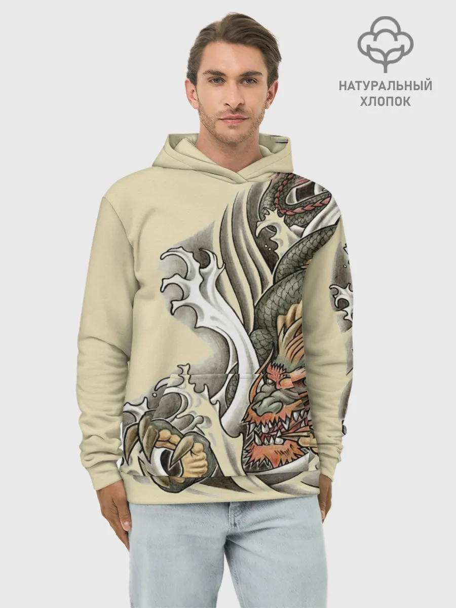 Худи мужской база хлопок / Восточный дракон