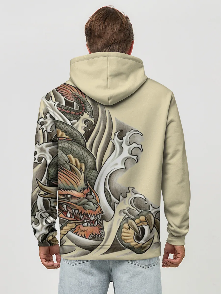 Худи мужской база хлопок / Восточный дракон