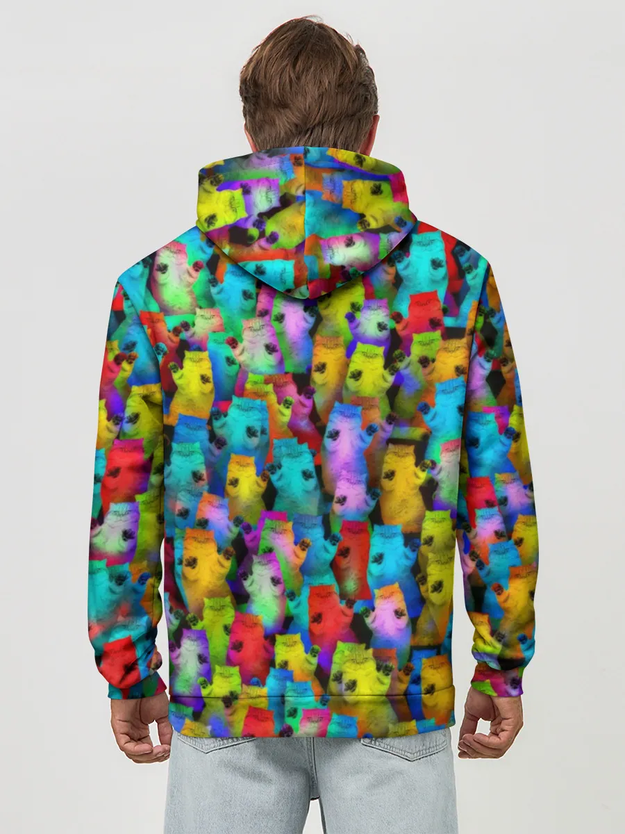 Худи мужской база хлопок / Котики на дискотеке