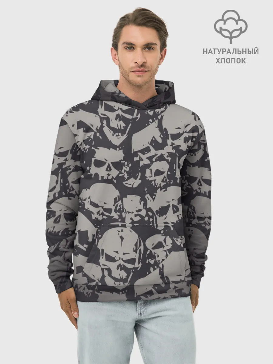 Худи мужской база хлопок / Черепа