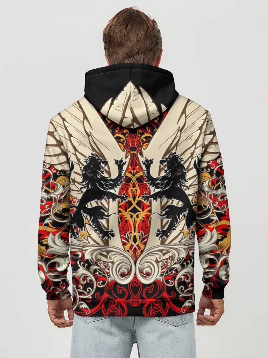 Худи мужской база хлопок / Vintage Skull Art v2