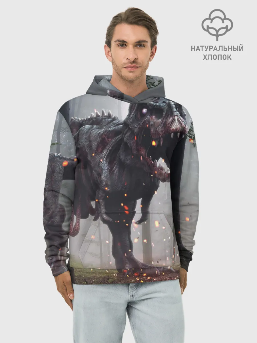 Худи мужской база хлопок / мир юрского периода
