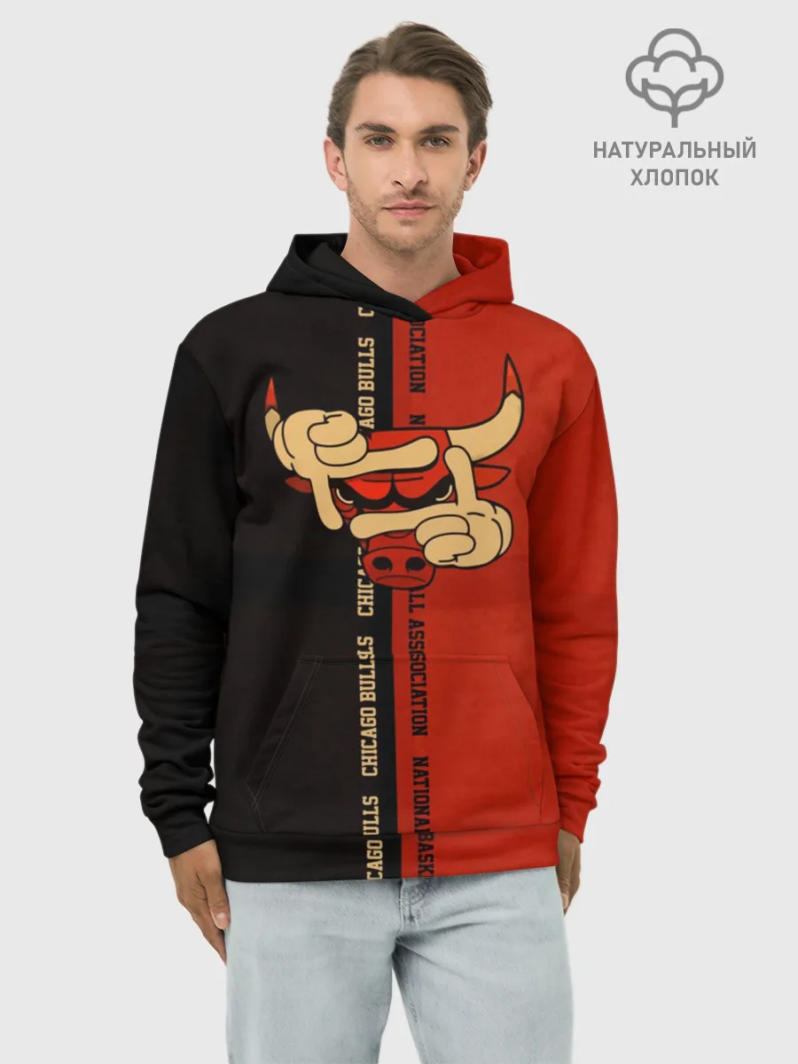 Худи мужской база хлопок / NBA. Chicago bulls