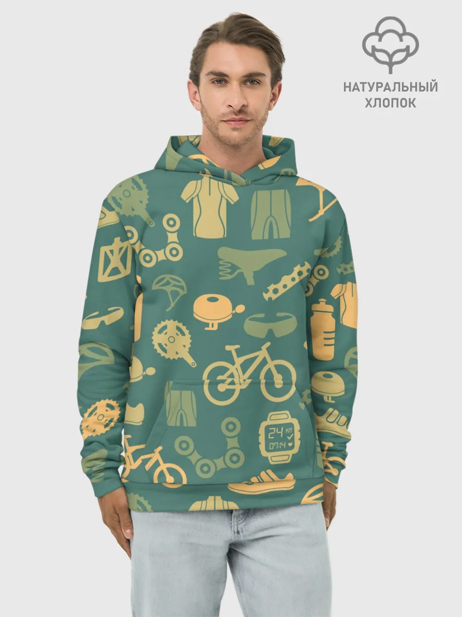 Худи мужской база хлопок / Велосипед Текстура