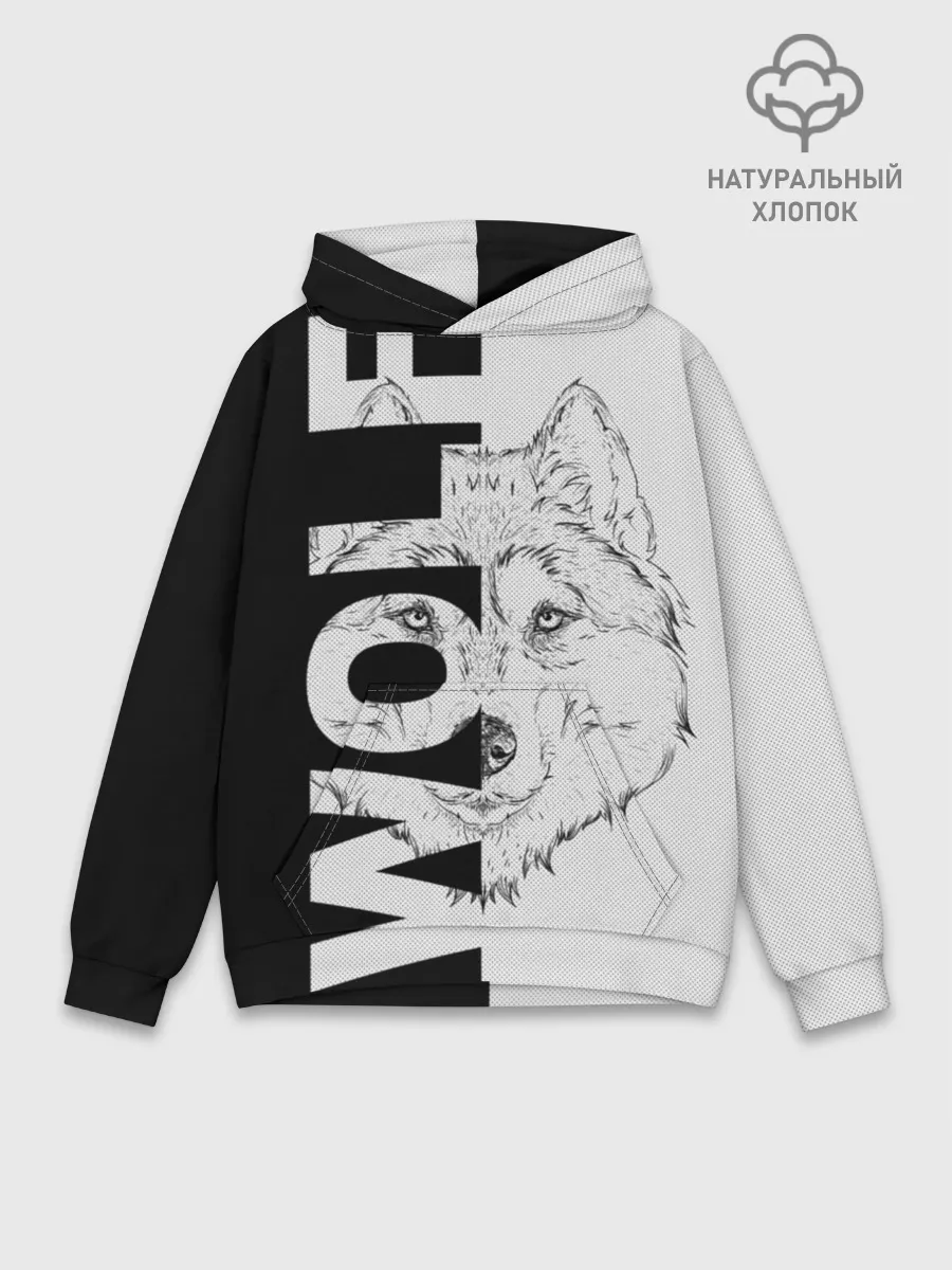 Худи мужской база хлопок / Wolf