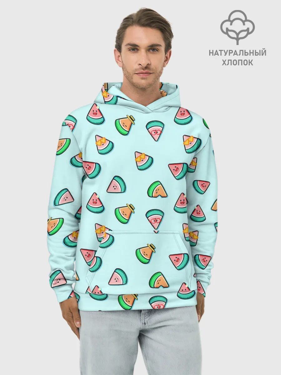 Худи мужской база хлопок / Kawaii Арбузики