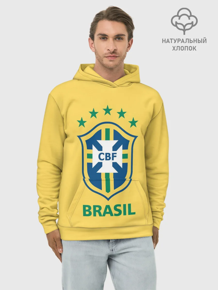 Худи мужской база хлопок / Сборная Бразилии