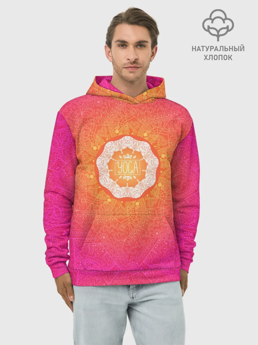 Худи мужской база хлопок / Солнечная мандала