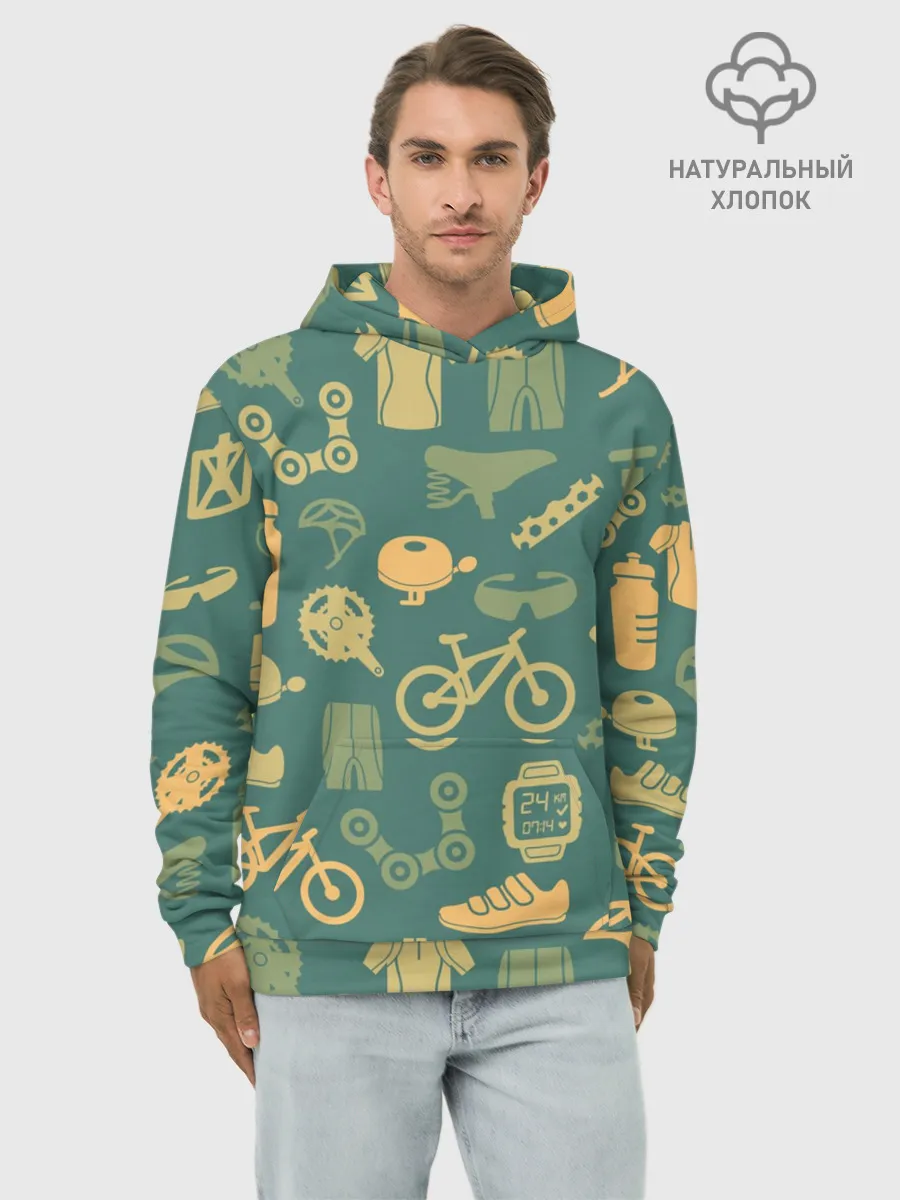 Худи мужской база хлопок / Велосипедист