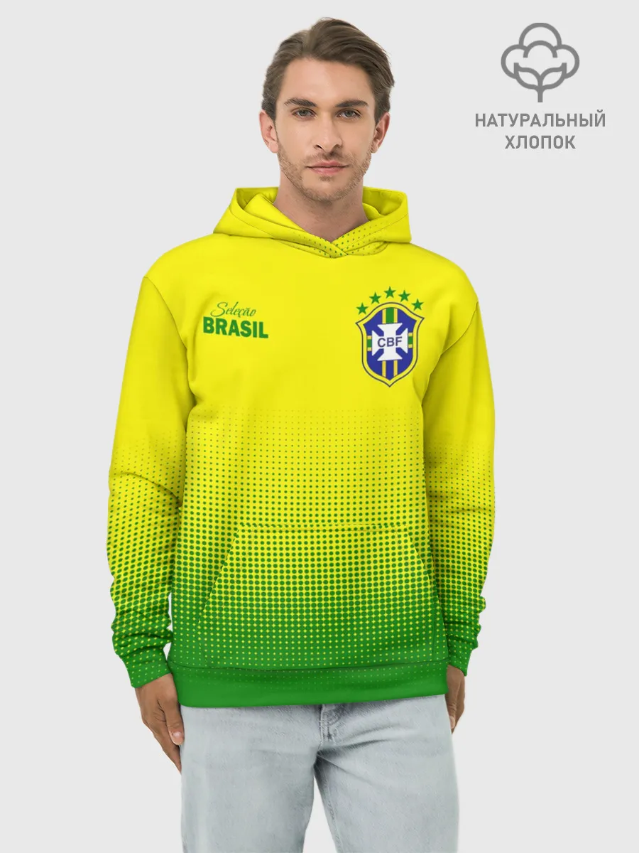 Худи мужской база хлопок / Сборная Бразилии