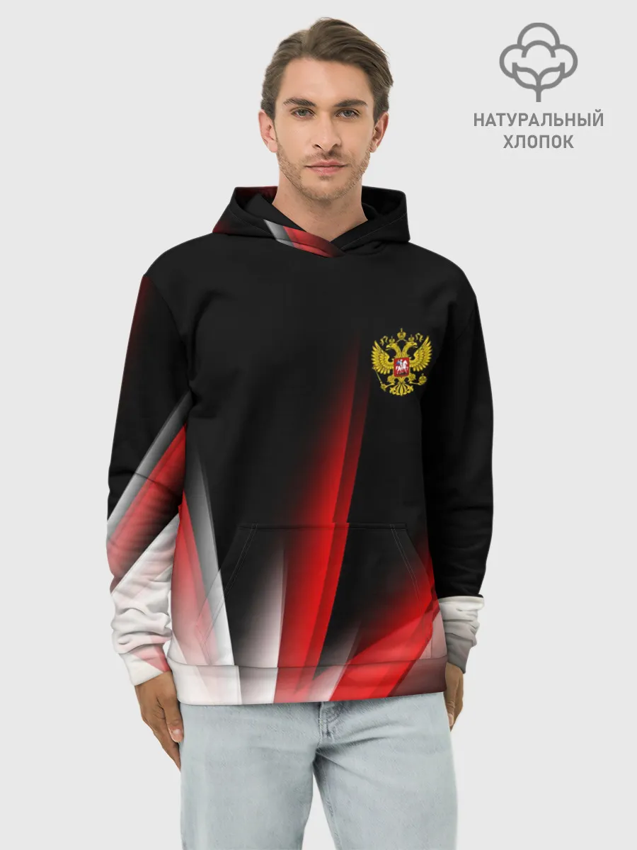 Худи мужской база хлопок / Russia sport collection